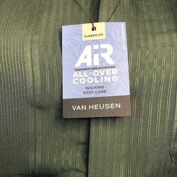 New Van Heusen Air Cooling Olive Green Button Down-Small - Picture 3 of 7